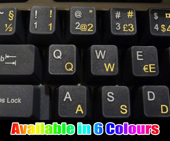 for Any Laptop or Keyboard Danish Transparent Keyboard Stickers with Black Letters