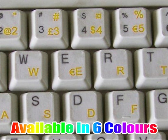 NORWEGIAN STICKER FOR KEYBOARD TRANSPARENT BACKGROUND WITH WHITE LETTERING