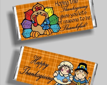 Happy Thanksgiving Candy Bar Wrapper, Thanksgiving Party Favor, Thanksgiving Card, Thanksgiving Table Decoration, Thanksgiving Gift Idea