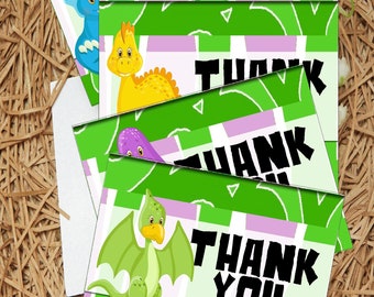 Dinosaur Party Thank You Printable Notecard, Kids notecards, party printable