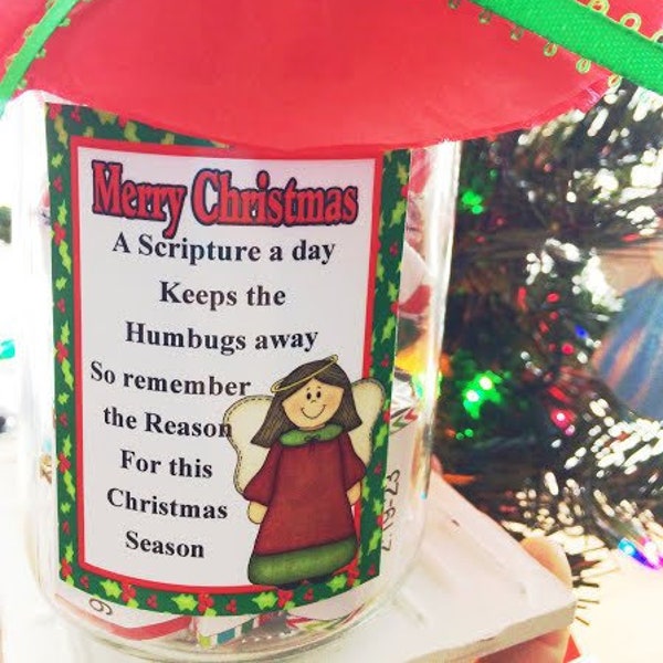 Christmas Scripture Advent Candy Jar Printable Gift Idea
