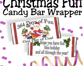 Fun Christmas Candy Bar Wrapper Printable