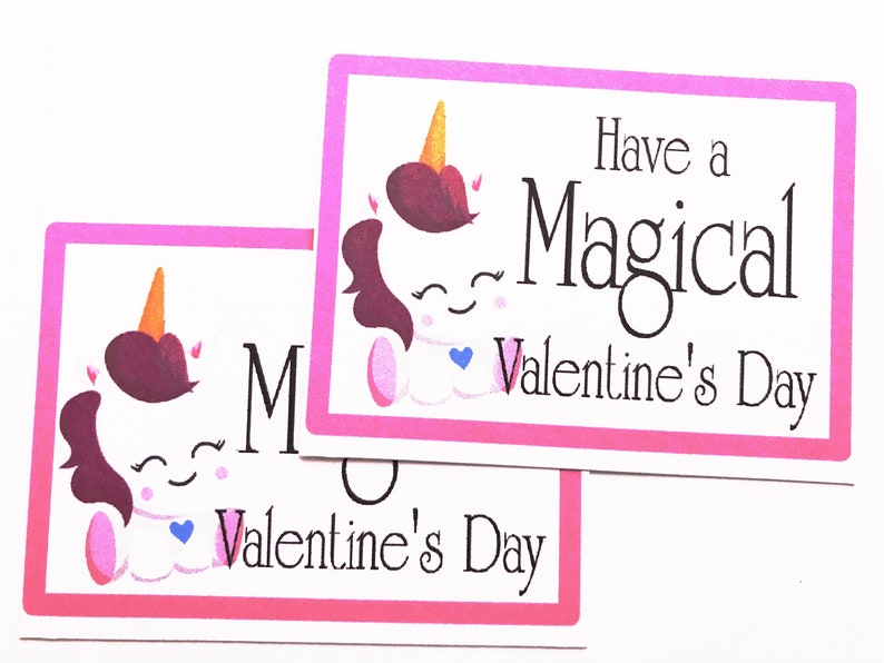 Unicorn Printable Printable Valentine Unicorn Valentine Magical Unicorn Valentine Bag Topper Printable Girls Classroom Valentine