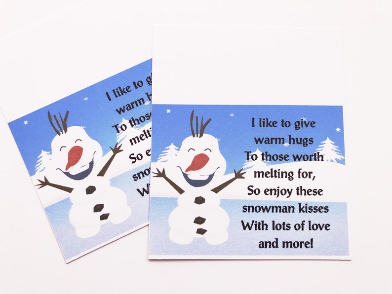 Snowman Kisses Candy Bag Topper Printable Etsy Snowman Kisses Candy Bag Topper Printable Etsy