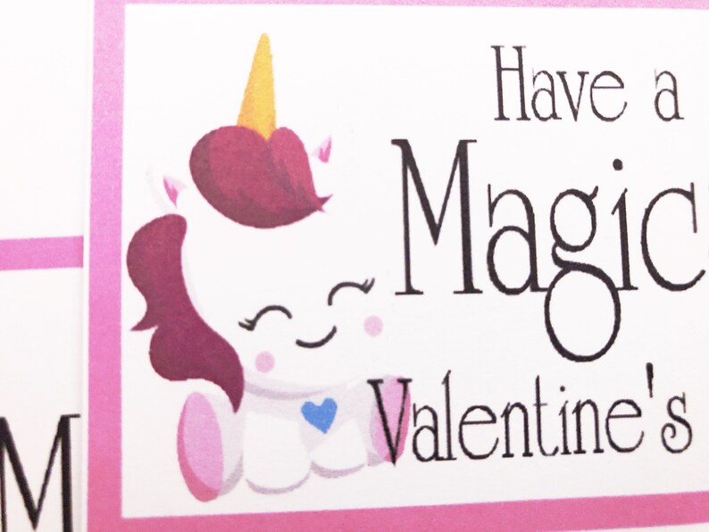 Unicorn Printable Printable Valentine Unicorn Valentine Magical Unicorn Valentine Bag Topper Printable Girls Classroom Valentine