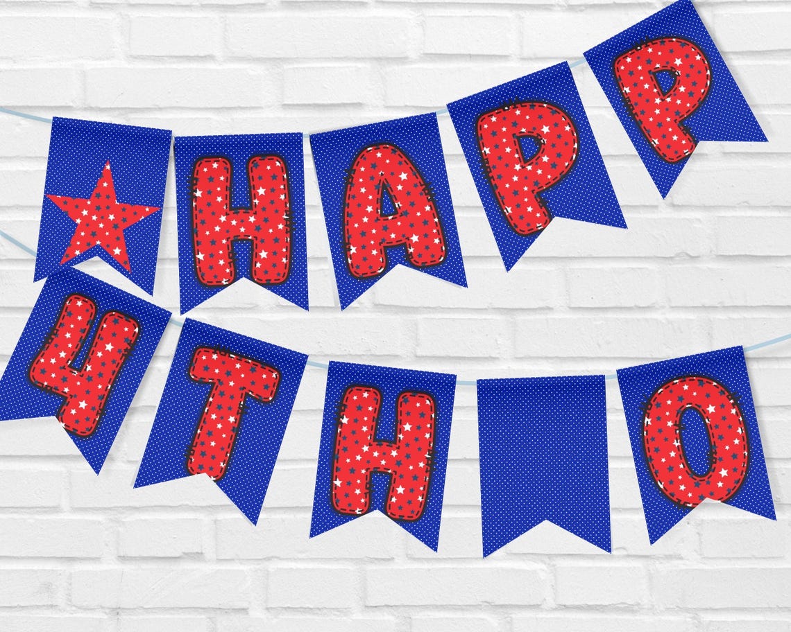 Patriotic Red, White and Blue Star Alphabet DIY PRINTABLE