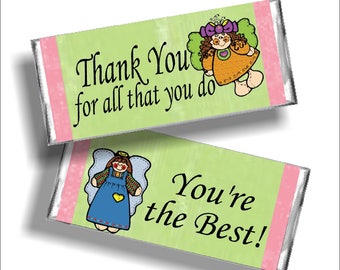 Angel Thank You Candy Bar Wrapper Printable