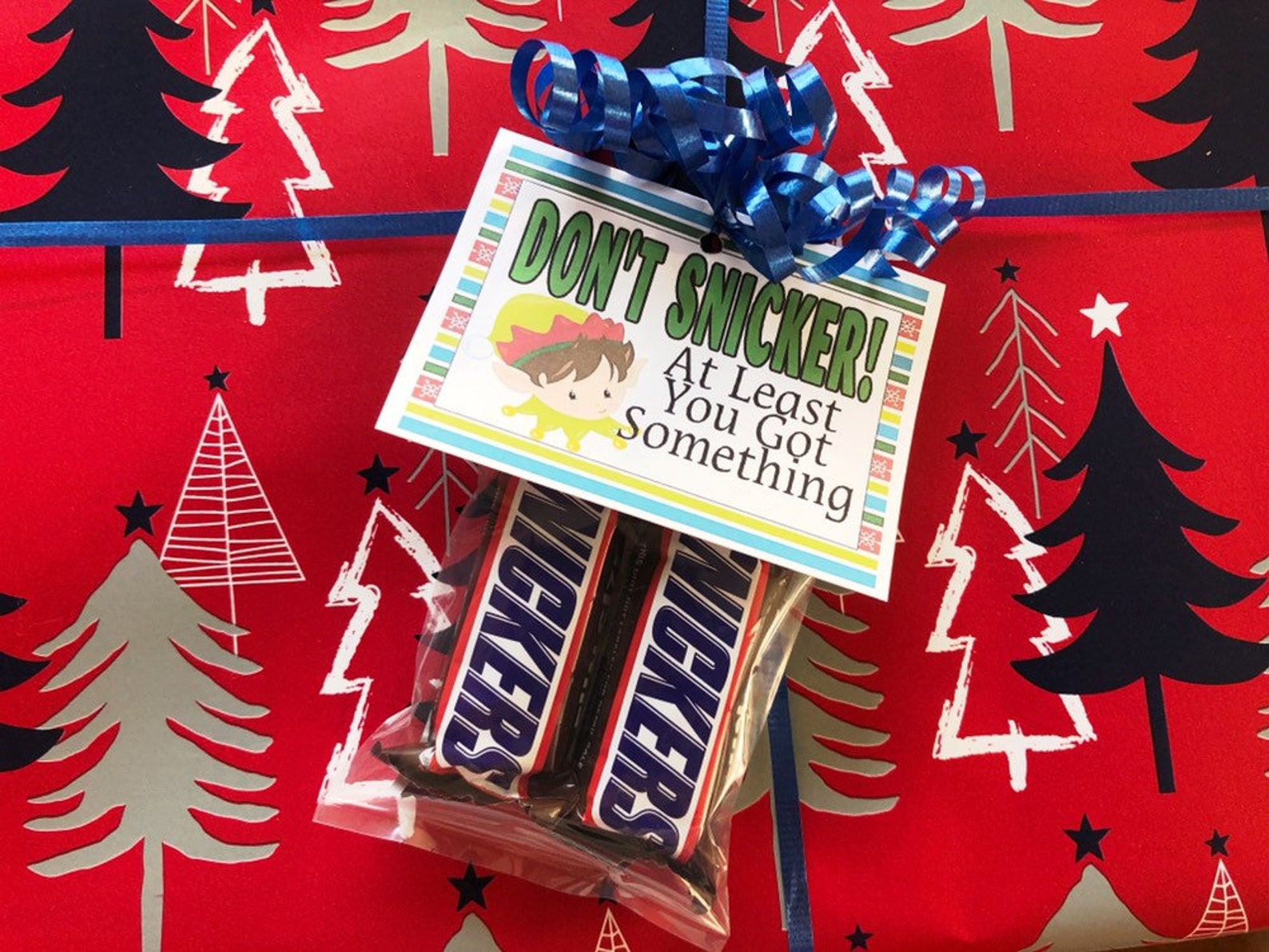 Snickers Christmas Candy Bag Topper Printable Etsy