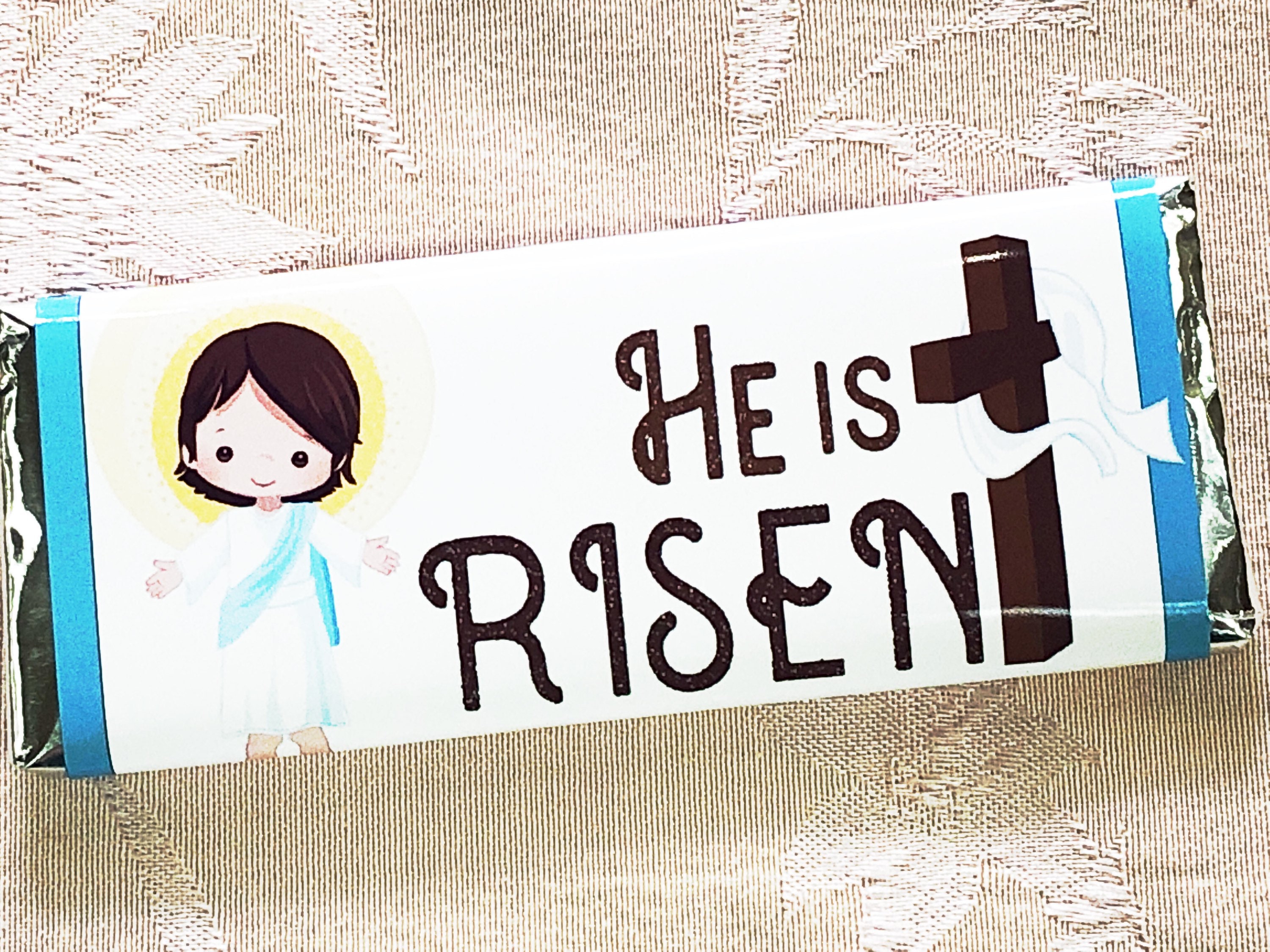 He is Risen Christian Easter Candy Bar Wrapper Download. | Etsy