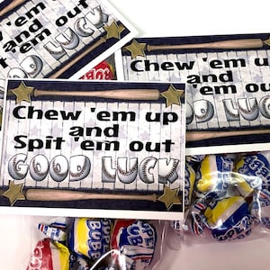 Chew 'Em Up Baseball Bag Topper druckbare Team Leckerei, Booster Club Geschenk, Baseball Team, Baseball Gastgeschenk,
