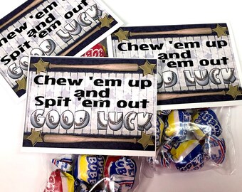 Chew 'Em Up Baseball Bag Topper Printable Team Treat, Booster Club Gift, Baseball Team, Baseball Party Favor,