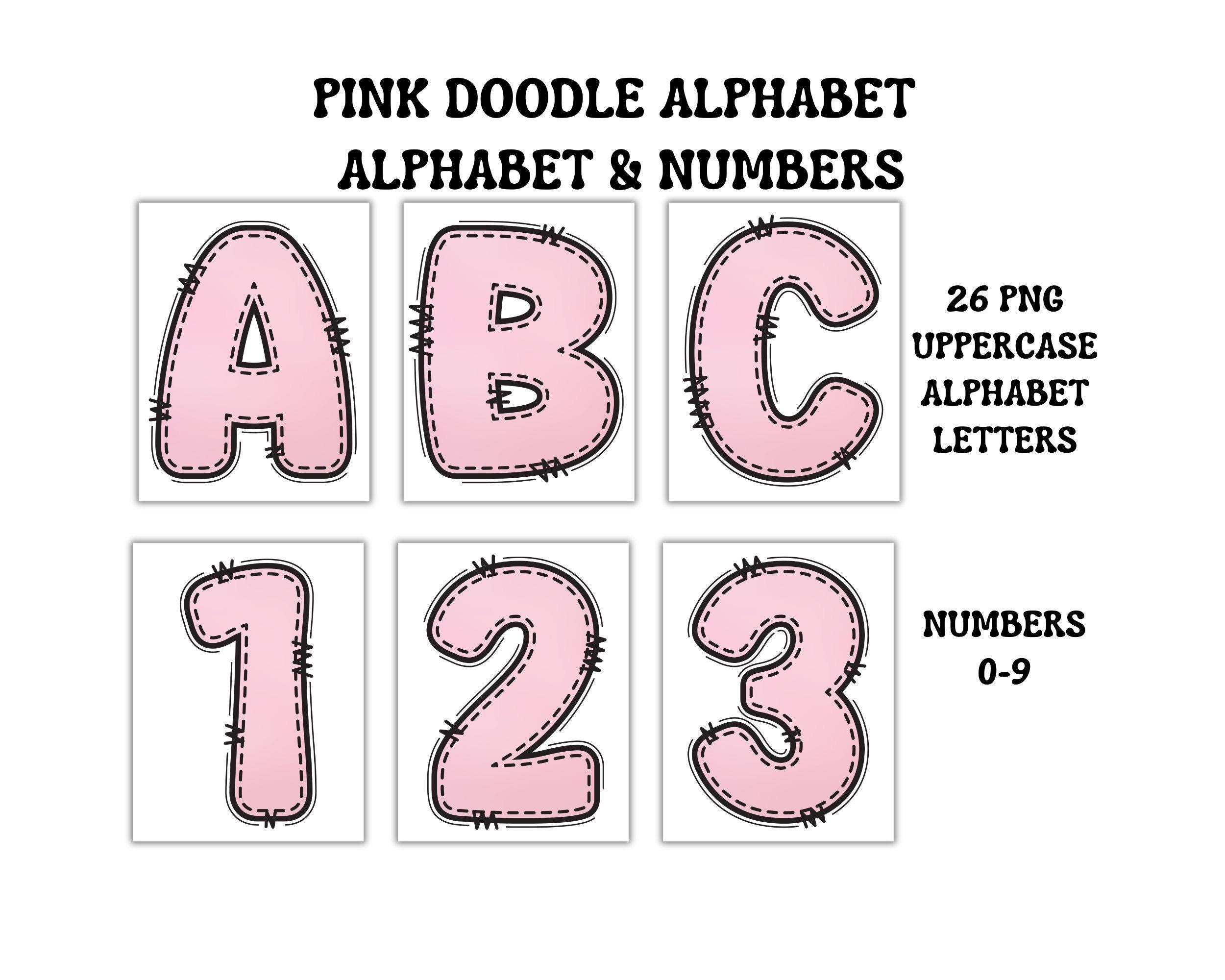 Pastel Colors Alphabet Clip, Doodle Letters Png Clip Art Alphabet ...