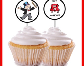 Monopoly Game Night imprimable Cupcake Wrapper et Topper, Game Date Night Dessert imprimable, Board Game Party Treat