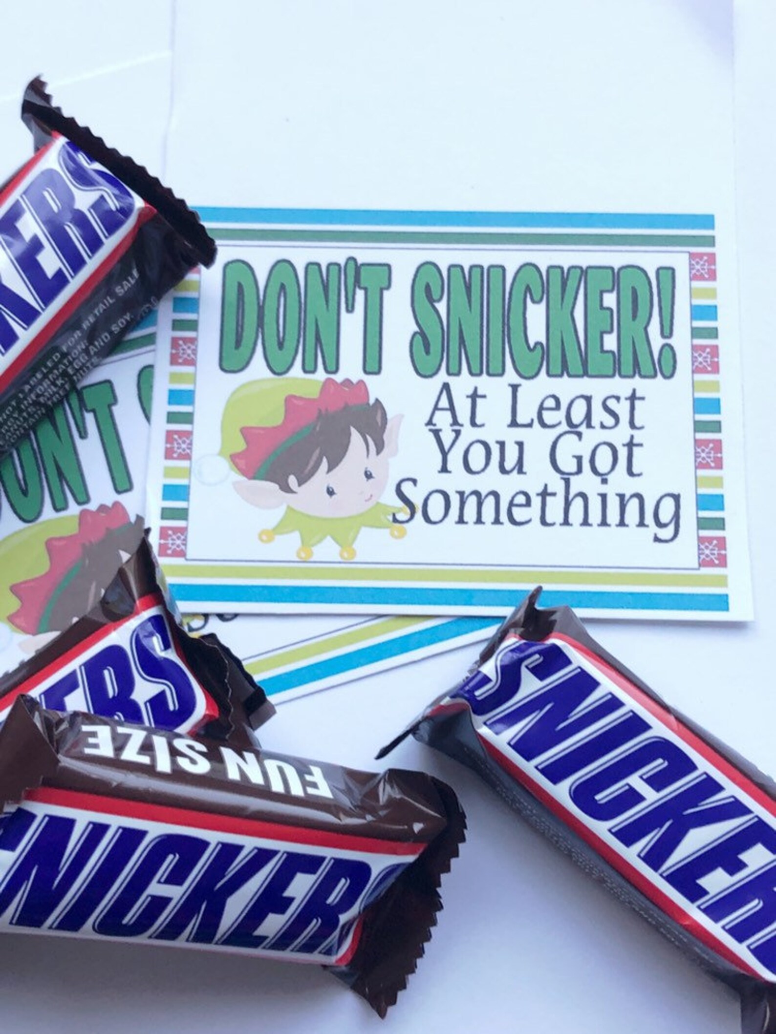 Snickers Christmas Candy Bag Topper Printable Etsy