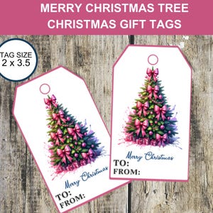 Frohe Weihnachten Geschenkanhänger, rosa Geschenkanhänger, Geschenkanhänger für Weihnachten, rosa Geschenkanhänger für Weihnachten, Frohe Weihnachten Geschenkanhänger, niedliche Geschenkanhänger
