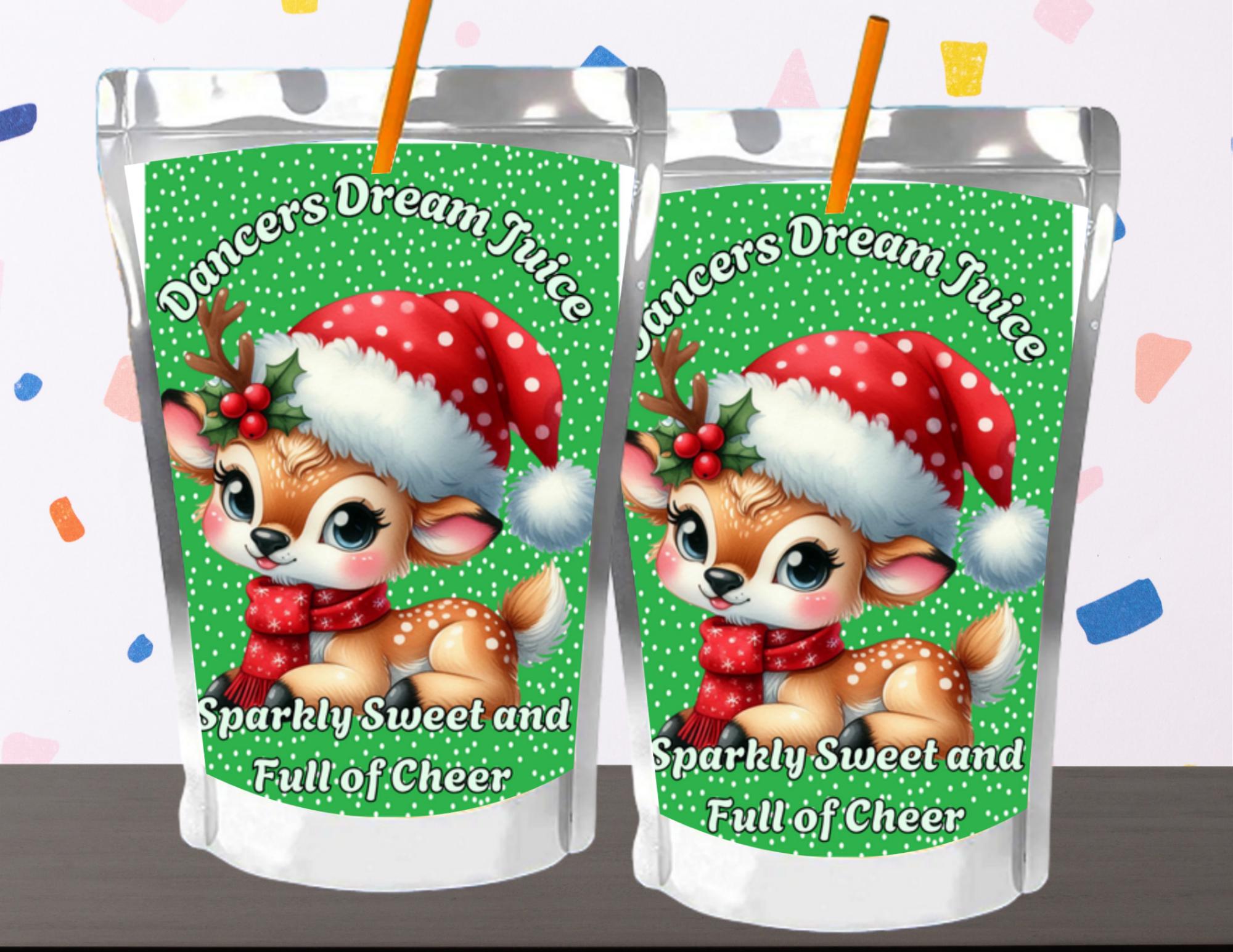 クリスマス☆キャンディ大好き♡トナカイさん トナカイパーティーカプリサンラベル印刷可能、クリスマスパーティー