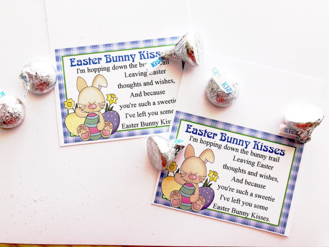 Easter Bunny Kisses Printable Bag Topper - Etsy