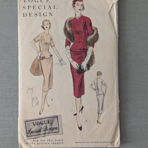 May include: Vintage Vogue Special Design sewing pattern. The cover features illustrations of women's dresses and the text "VOGUE SPECIAL DESIGN". The pattern is size 14, with a 32-inch bust and 36-inch hip.
