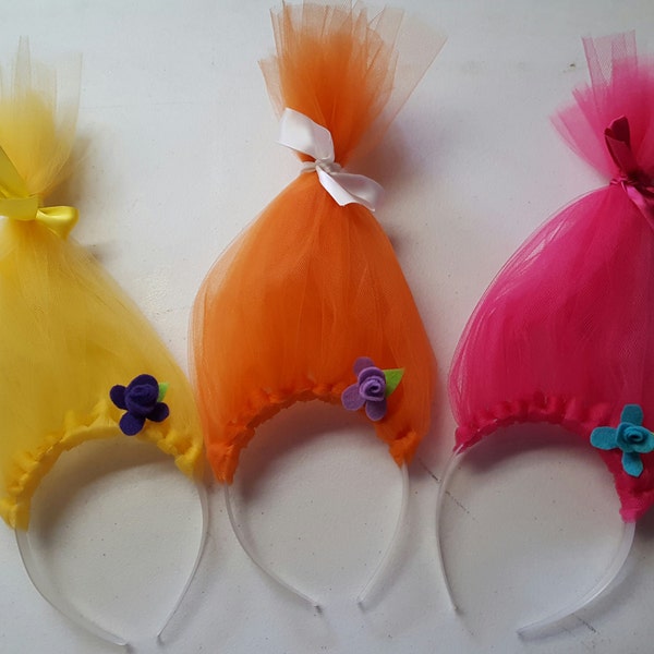 Troll headband - Poppy troll - Smidge - Troll Movie - Pink troll hair - Purple troll hair - Trolls Movie - Troll Birthday - Troll hair