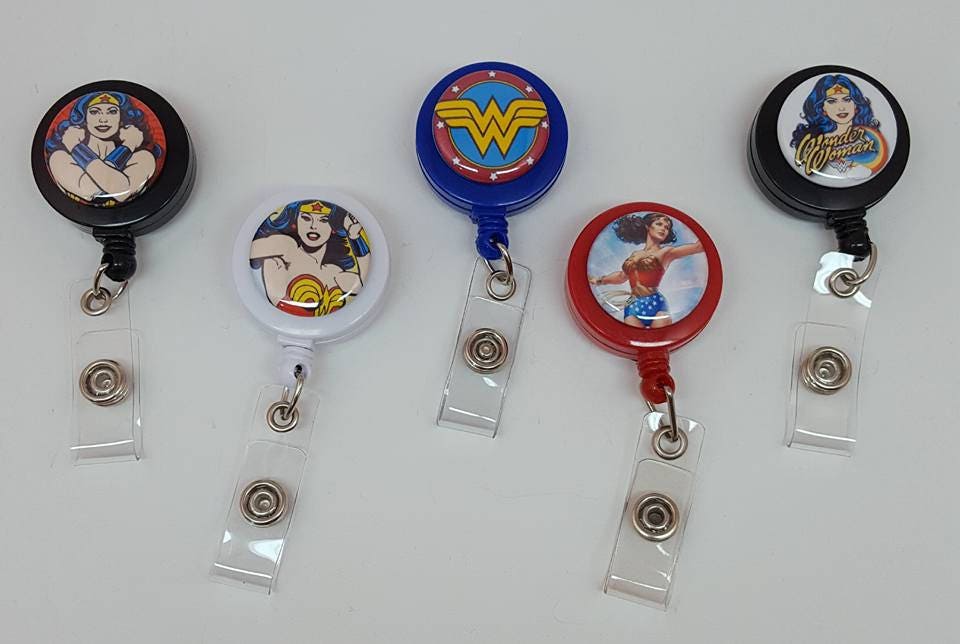 WW Badge Reels, Wonder Woman Badge Reels, Wonder Woman ID Badge, Superhero Badge  Reel, Comic Hero Badge Reel, Id Badge Holder, Badge Holder 