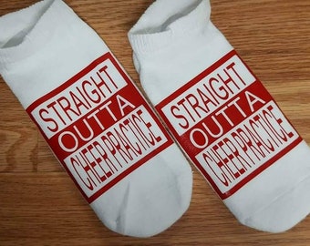 Lucky Cheerleading Socks, straight out of cheer, custom sockss