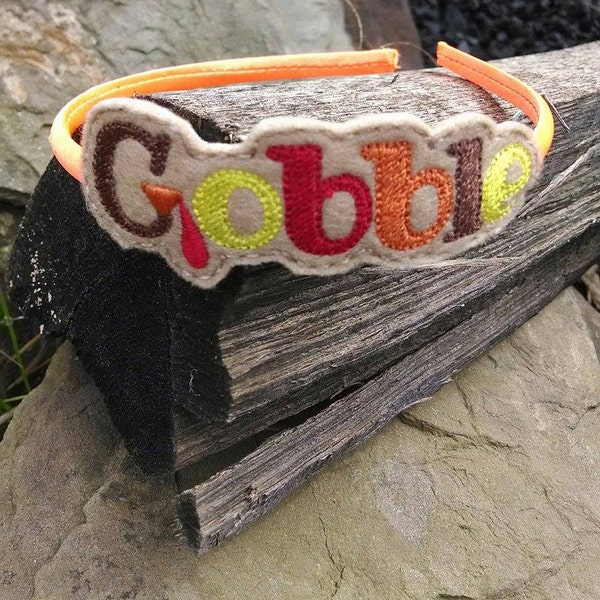 Thanksgiving Headband, Thanksgiving Baby, Autumn Headband, Fall Headband, Gobble, Thanksgiving Hair Bow, Thanksgiving Bow