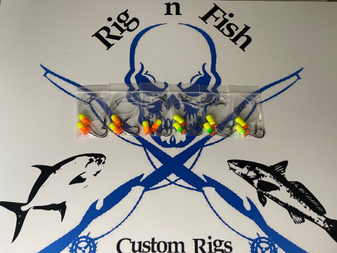 6 Hi-low Surf Fishing Rigs 1/0 Hooks Pompano Snappers Flounders Spots ...