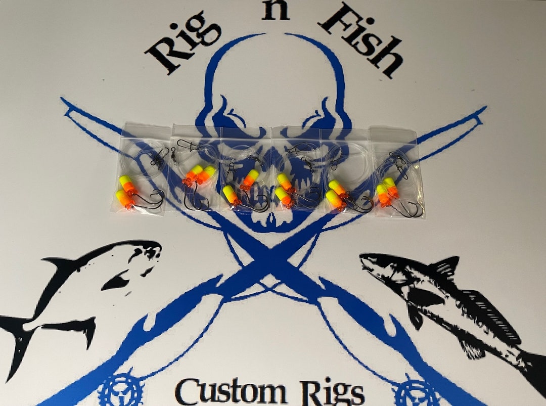 Hi-low Surf Fishing Rigs for Pompano, Snappers, Drum,  Whiting(kingfish), Flounders, Spots, Croakers, Yellow/orange Colored  Floats