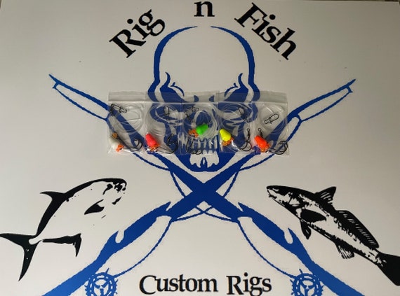 5 Hi-low Surf Fishing Rigs. Colored Tear Drop Floats. Pompano, Flounder,  Whitingkingfish, Snappers, Croakers, Spots, Sea Perch, Etc 