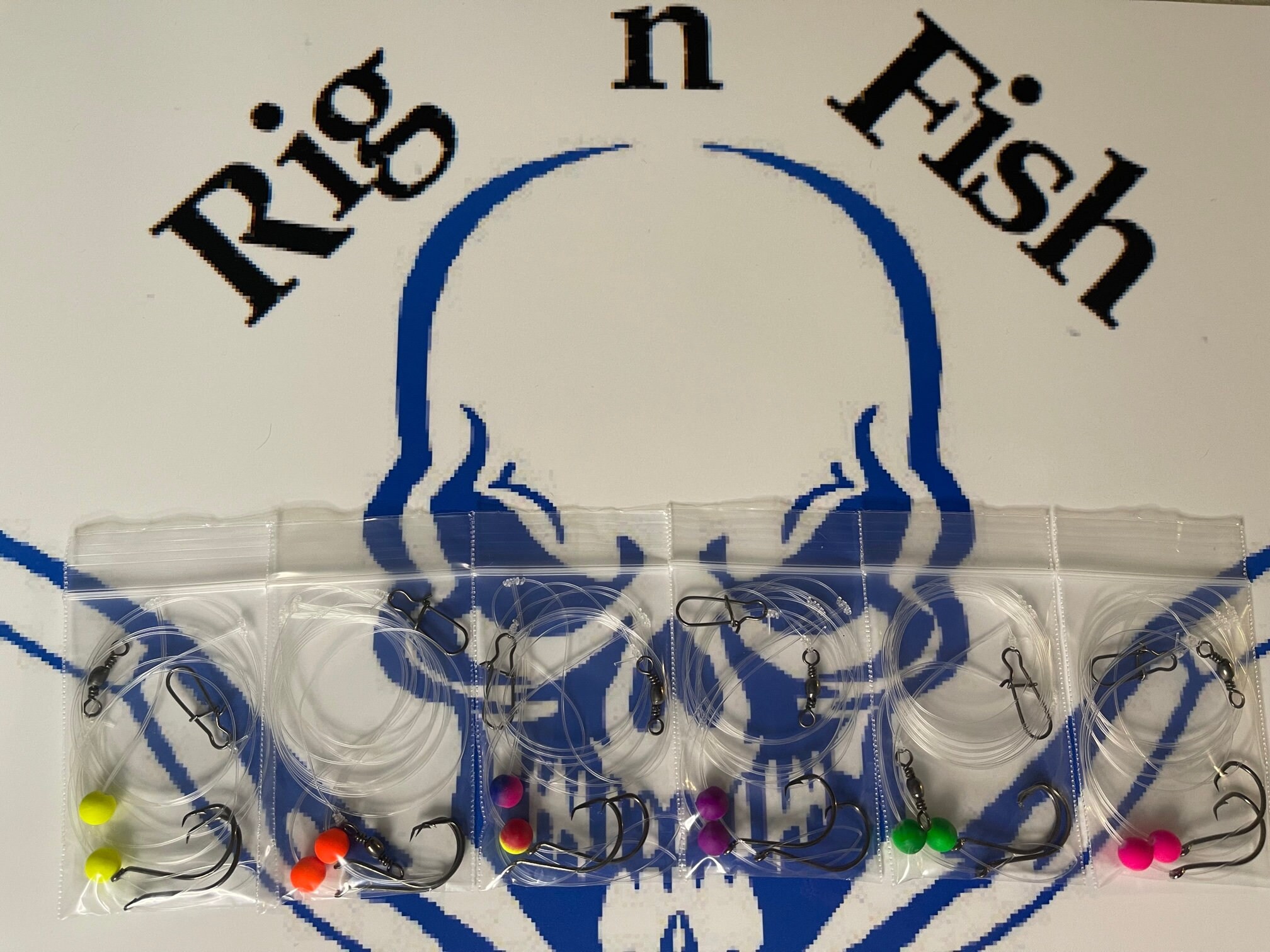 6 Hi-low Surf Fishing Rigs for Pompano Snappers, Whitingkingfish, Spots,  Croakers, Flounder, Drum, Etc. Neon Colored Beads. 
