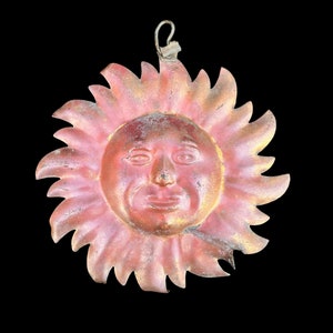 Copper Sun Face Wall Hanging Decor Vintage