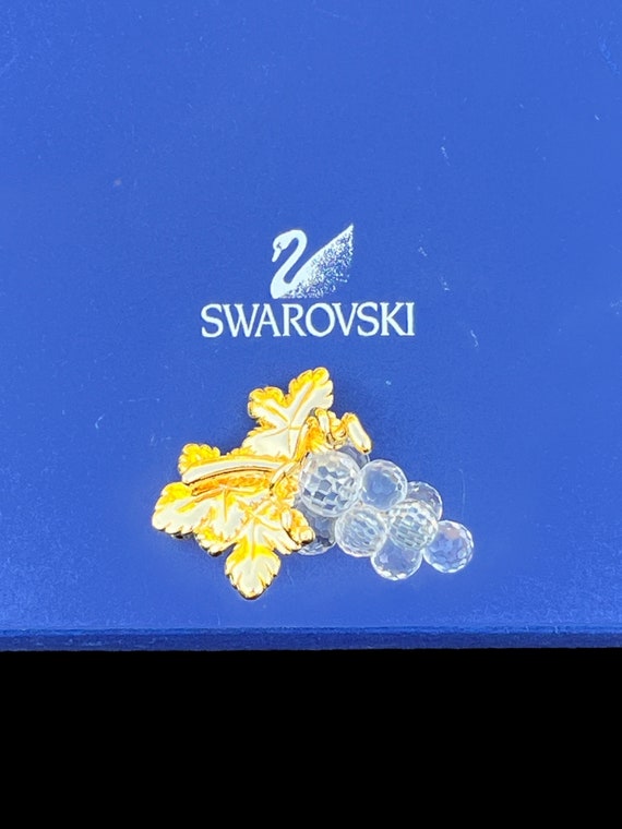 Swarovski Grape Cluster Vintage Brooch Signed