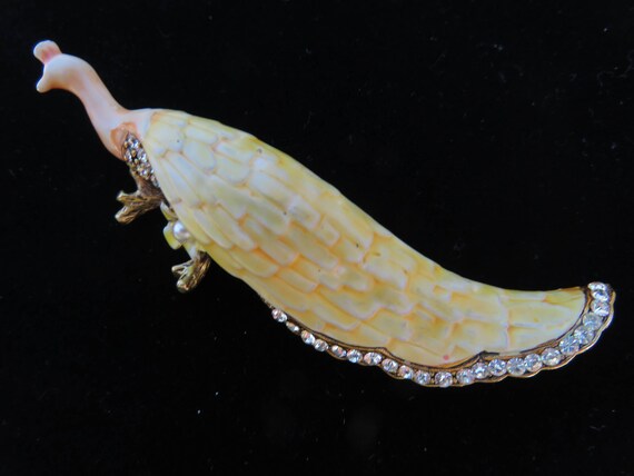 Schrager Enamel Rhinestone Peacock Brooch
