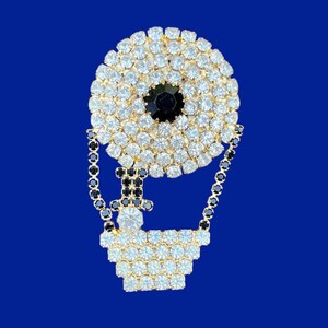 Hot Air Balloon Brooch Vintage Rhinestone