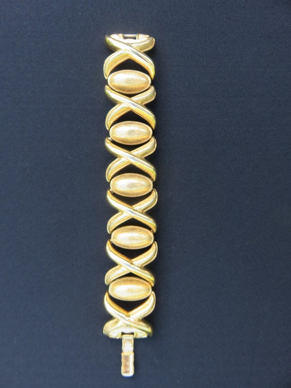 Monet Gold Tone X & O Love Kisses Vintage Bracelet - image 1