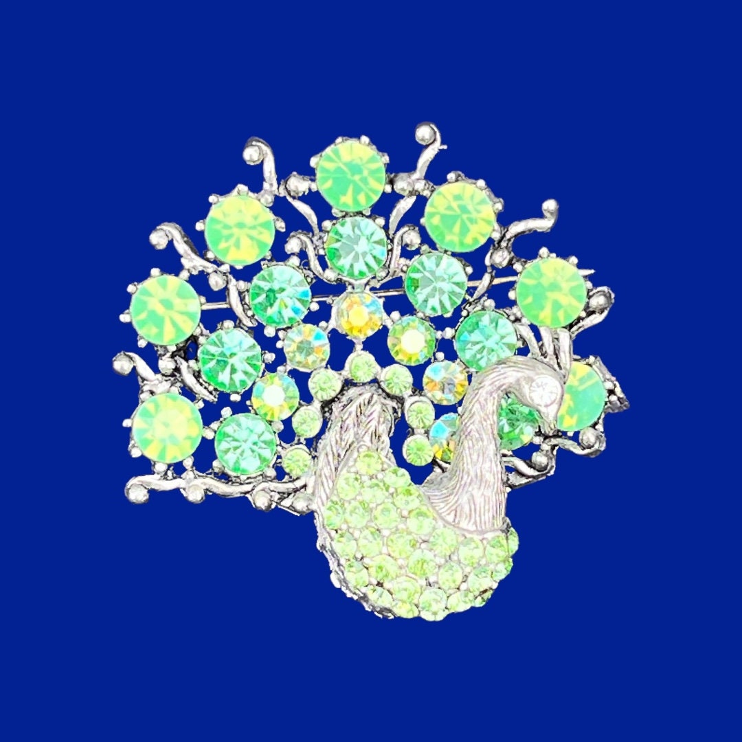 Weiss Peacock Brooch Iridescent Green Vintage - Etsy 日本
