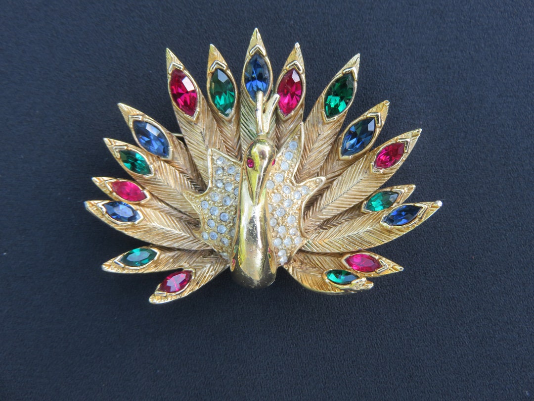 Broches Paon En Strass Pour Femmes Broche Animal Accessoires Élégants