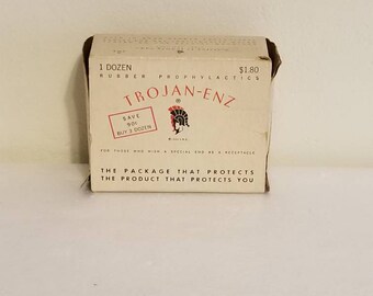 1950s Trojan enz box and contents