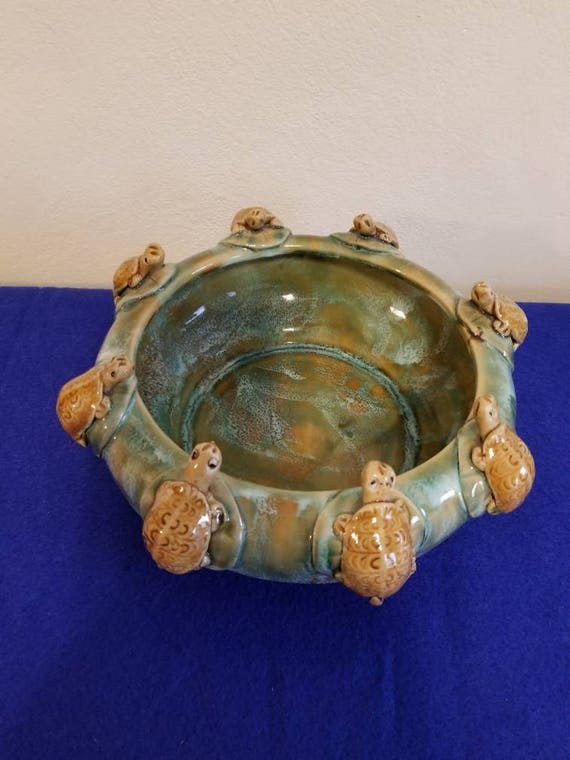 Ceramic pottery turtle bowl Etsy