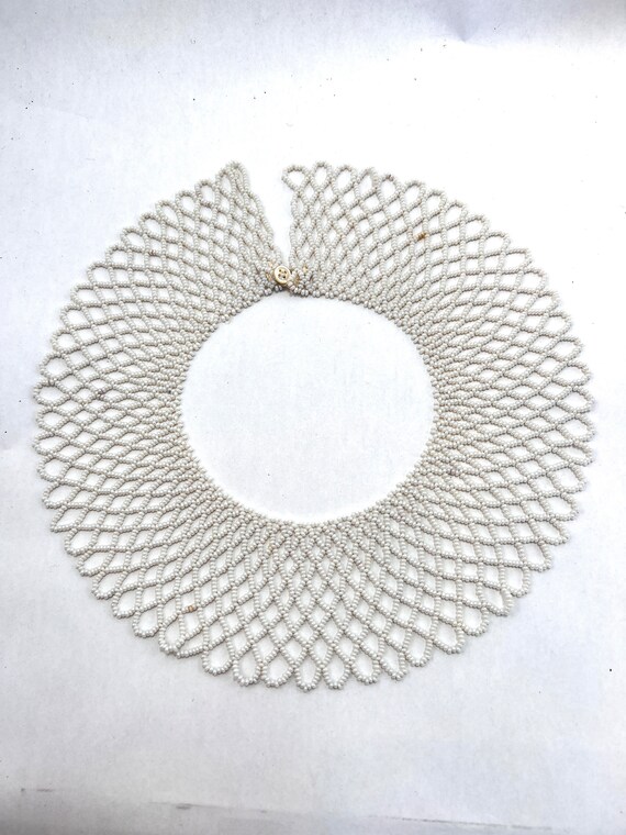 Glass Pearl Collar Necklace - image 3