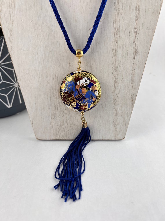 Cloisonne Dragon Pendant Necklace