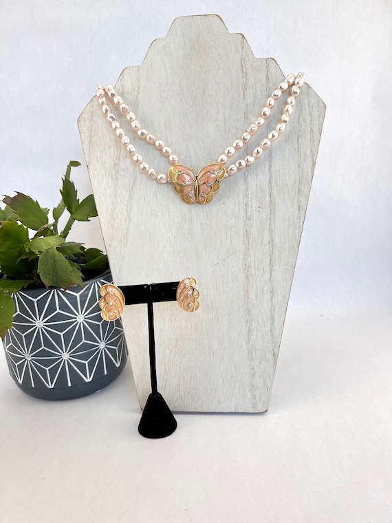KJL for Avon Butterfly Necklace and Earring Set - image 1