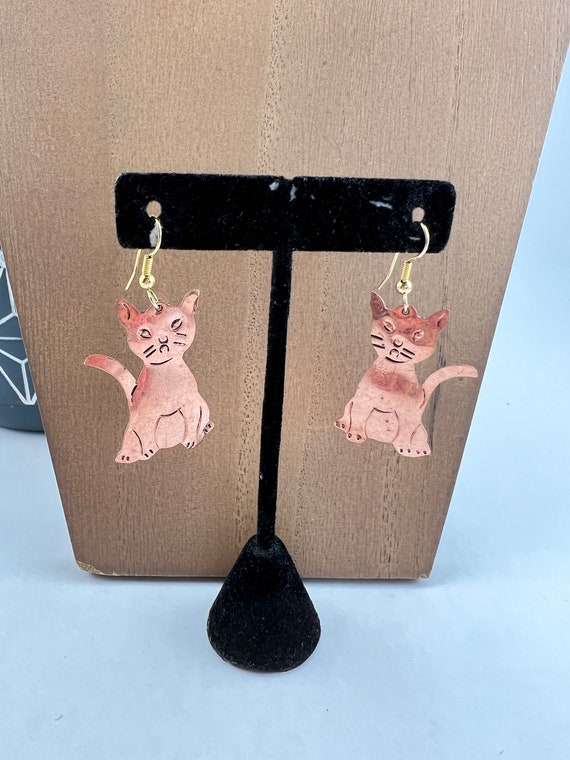 Copper Cat Earrings