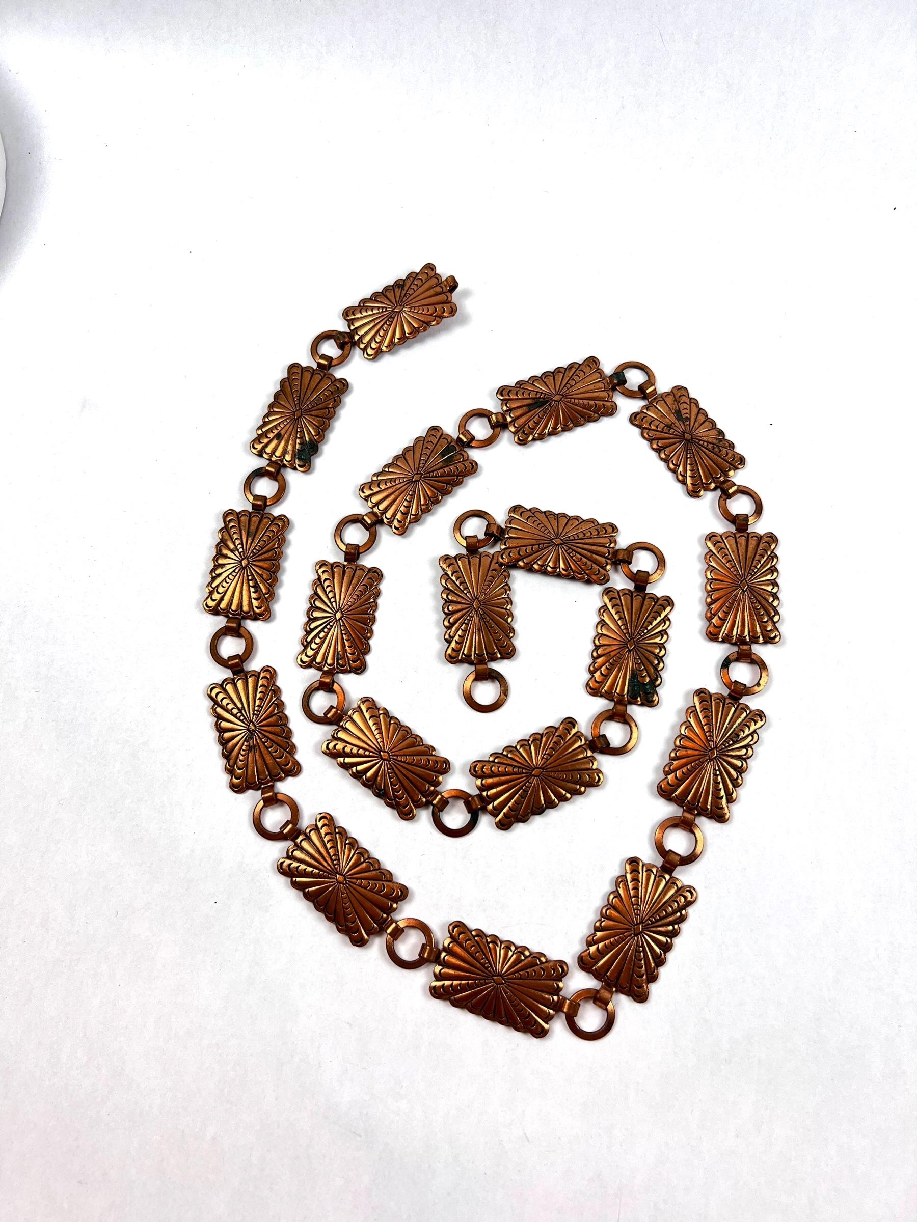 小物 VintageWorks concho belt(33in) Vintage Copper Concho Belt Stamped Rectangular Links
