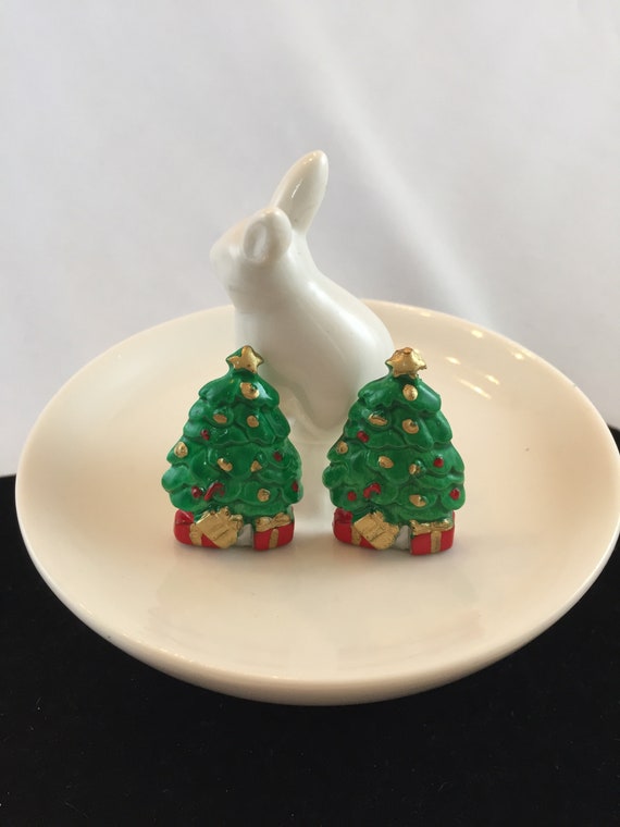 Chunky Christmas Tree Earrings.