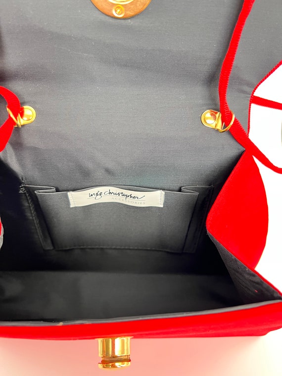 Vintage Inge Christopher Red Corduroy Clutch, Con… - image 6