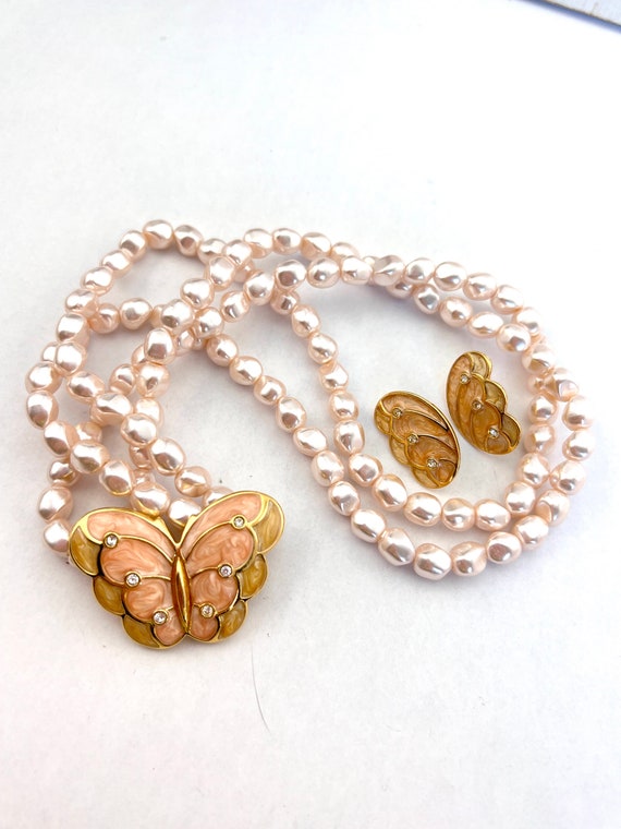 KJL for Avon Butterfly Necklace and Earring Set - image 6