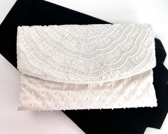 La Regal LTD White Beaded Bag