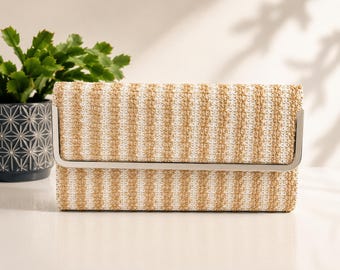 Coach 6744 Soho Multicolor Striped Suede Wristlet Clutch Vintage