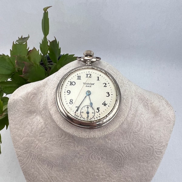 Westclox Dax Working Pocket Watch 1930s